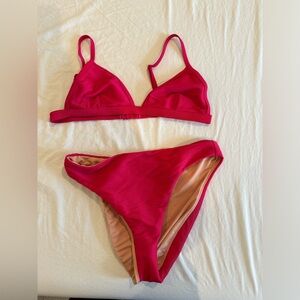 Jcrew high waisted ribbed triangle bikini